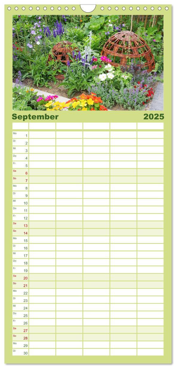 Bild: 9783457100653 | Familienplaner 2025 - Urlaub im Garten mit 5 Spalten (Wandkalender,...