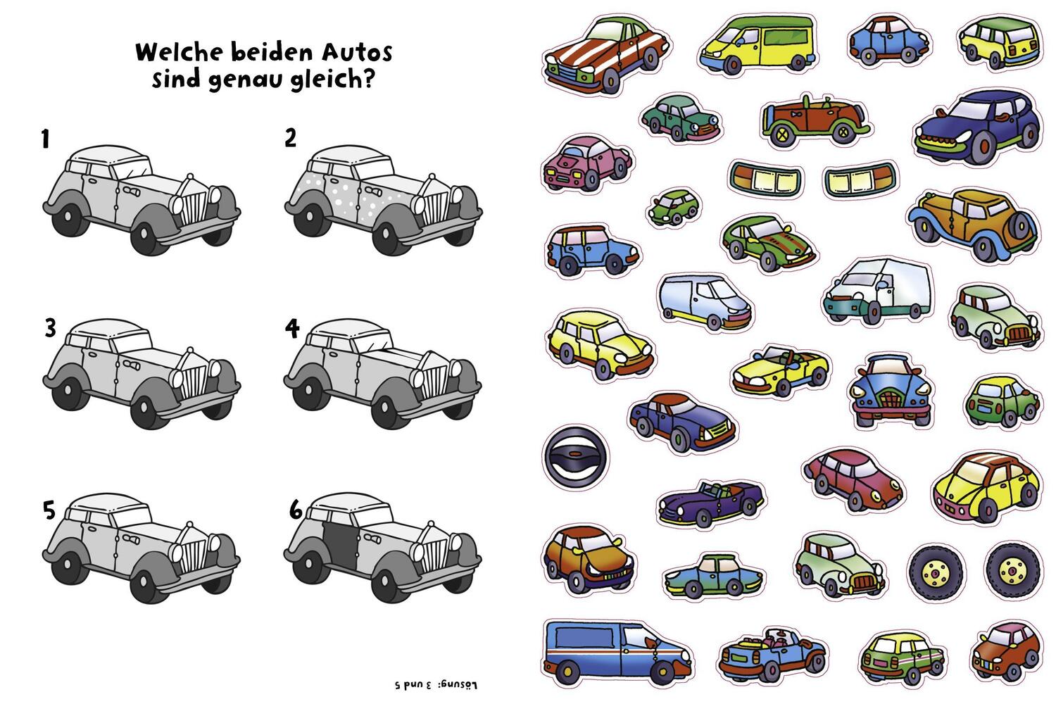 Bild: 9783849946302 | 555 Sticker Autos | Mit lustigen Rätseln I Für Kinder ab 4 Jahren