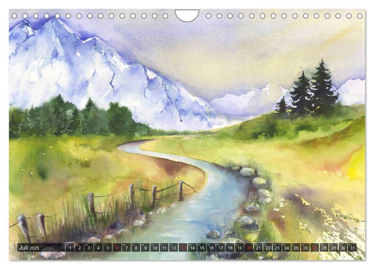 Bild: 9783435482474 | Landschaft in Aquarell (Wandkalender 2025 DIN A4 quer), CALVENDO...