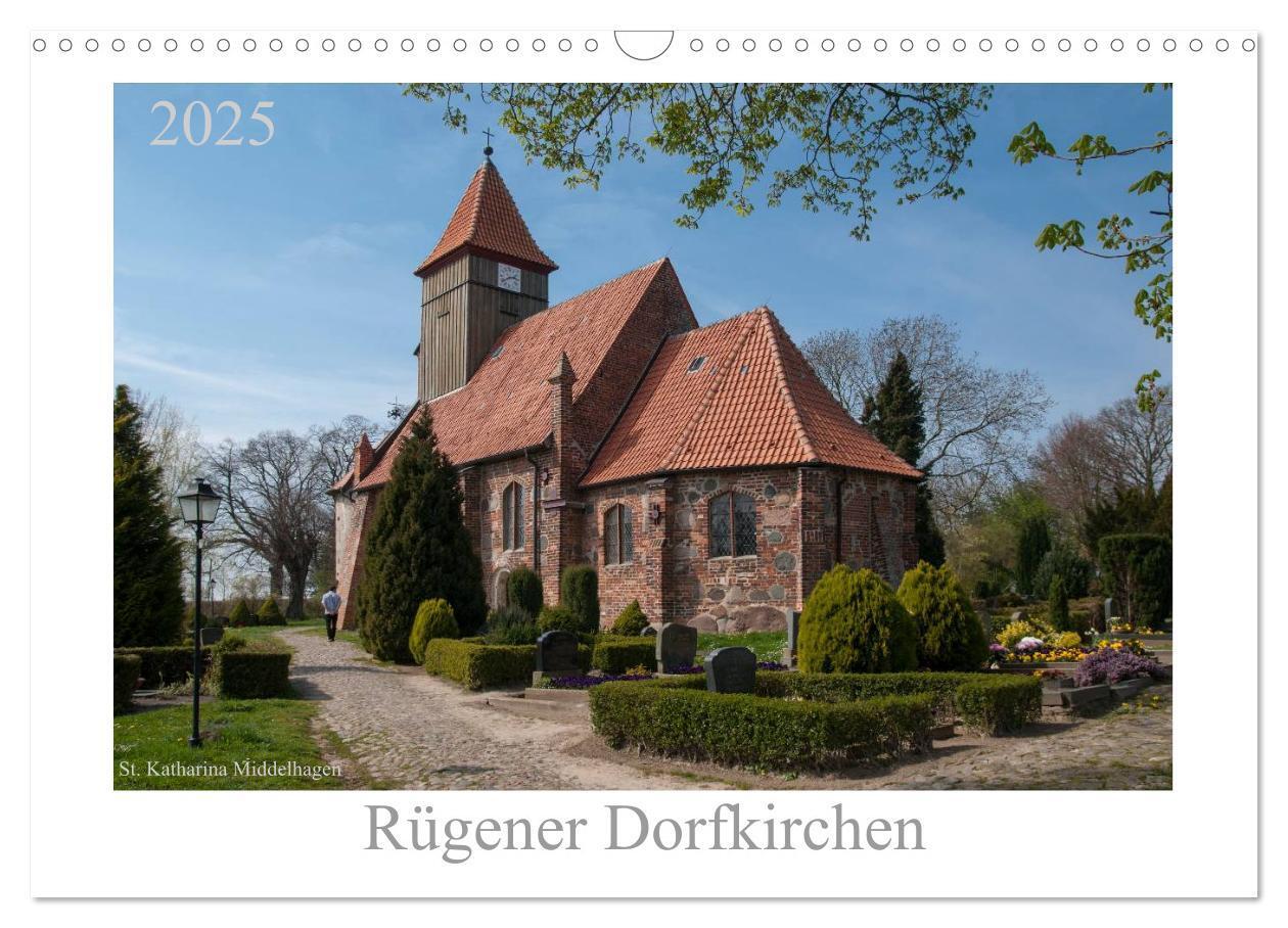 Cover: 9783435816613 | Dorfkirchen auf Rügen (Wandkalender 2025 DIN A3 quer), CALVENDO...