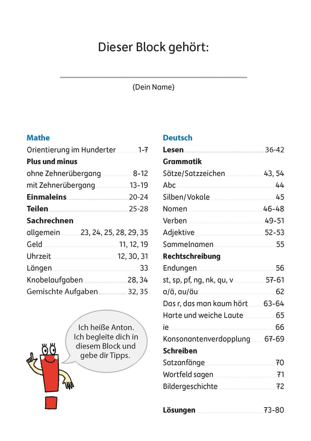 Bild: 9783881006620 | Quer durch die 2. Klasse, Mathe und Deutsch - Übungsblock | Guckel