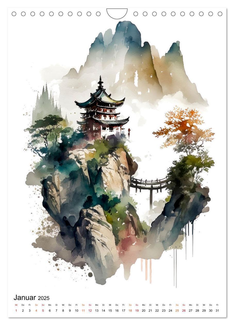 Bild: 9783435880072 | China - Aquarellmalerei (Wandkalender 2025 DIN A4 hoch), CALVENDO...