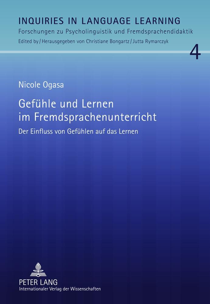 Cover: 9783631607725 | Gefühle und Lernen im Fremdsprachenunterricht | Nicole Ogasa | Buch