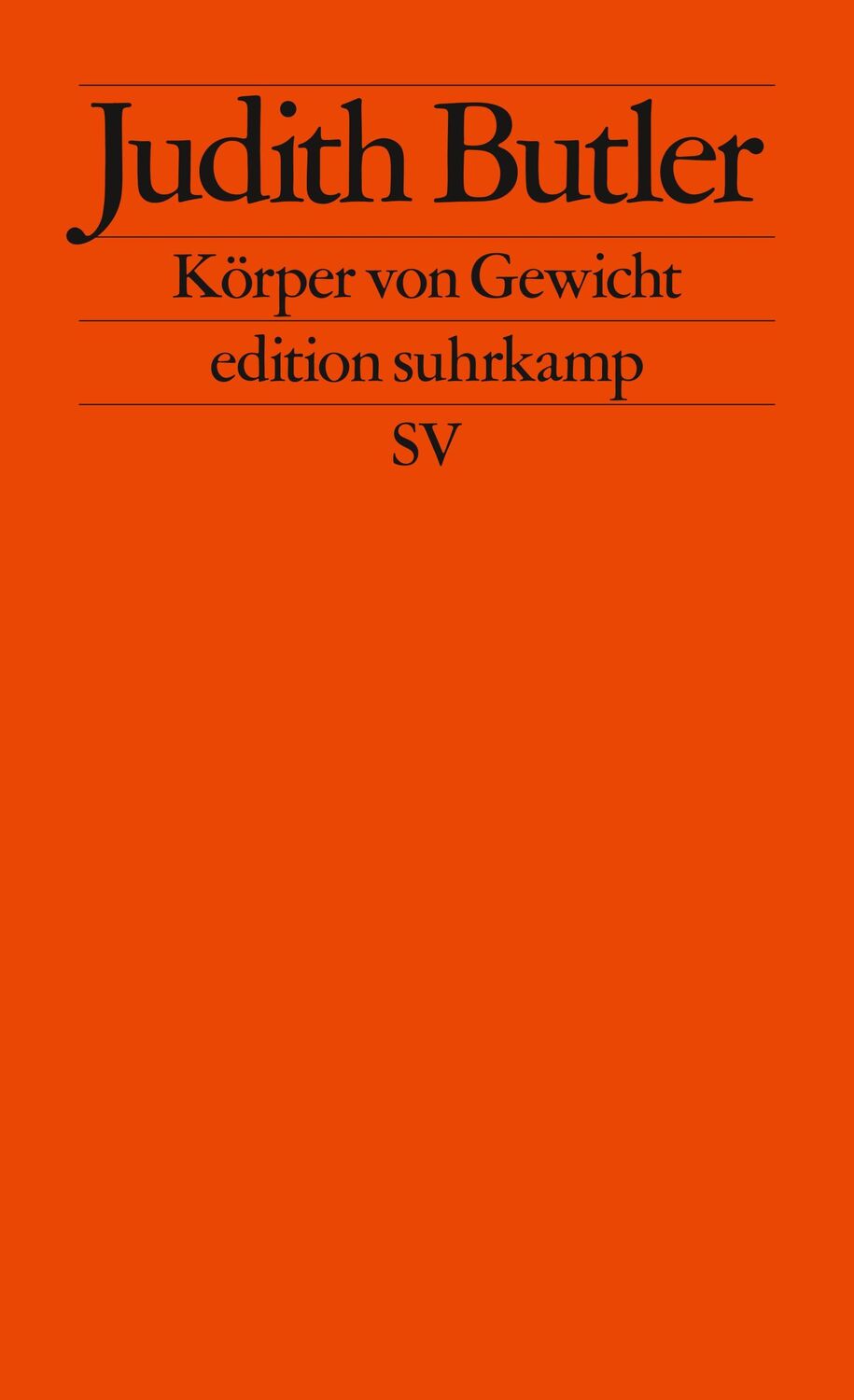 Cover: 9783518117378 | Körper von Gewicht | Die diskursiven Grenzen des Geschlechts | Butler