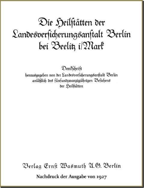 Cover: 9783803007605 | Die Heilstätten der Landesversicherungsanstalt Berlin bei Beelitz...