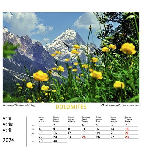 Bild: 9788887531466 | Dolomiten 2024, Postkartenkalender Querformat | Kalender | 2024