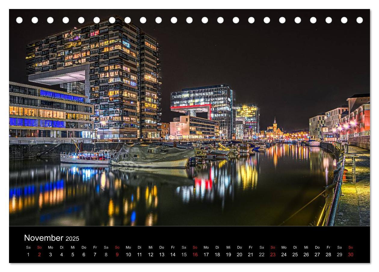 Bild: 9783435575718 | Köln Impressionen bei Nacht (Tischkalender 2025 DIN A5 quer),...