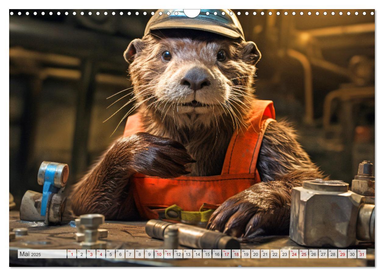 Bild: 9783383891984 | Otter bei der Arbeit (Wandkalender 2025 DIN A3 quer), CALVENDO...