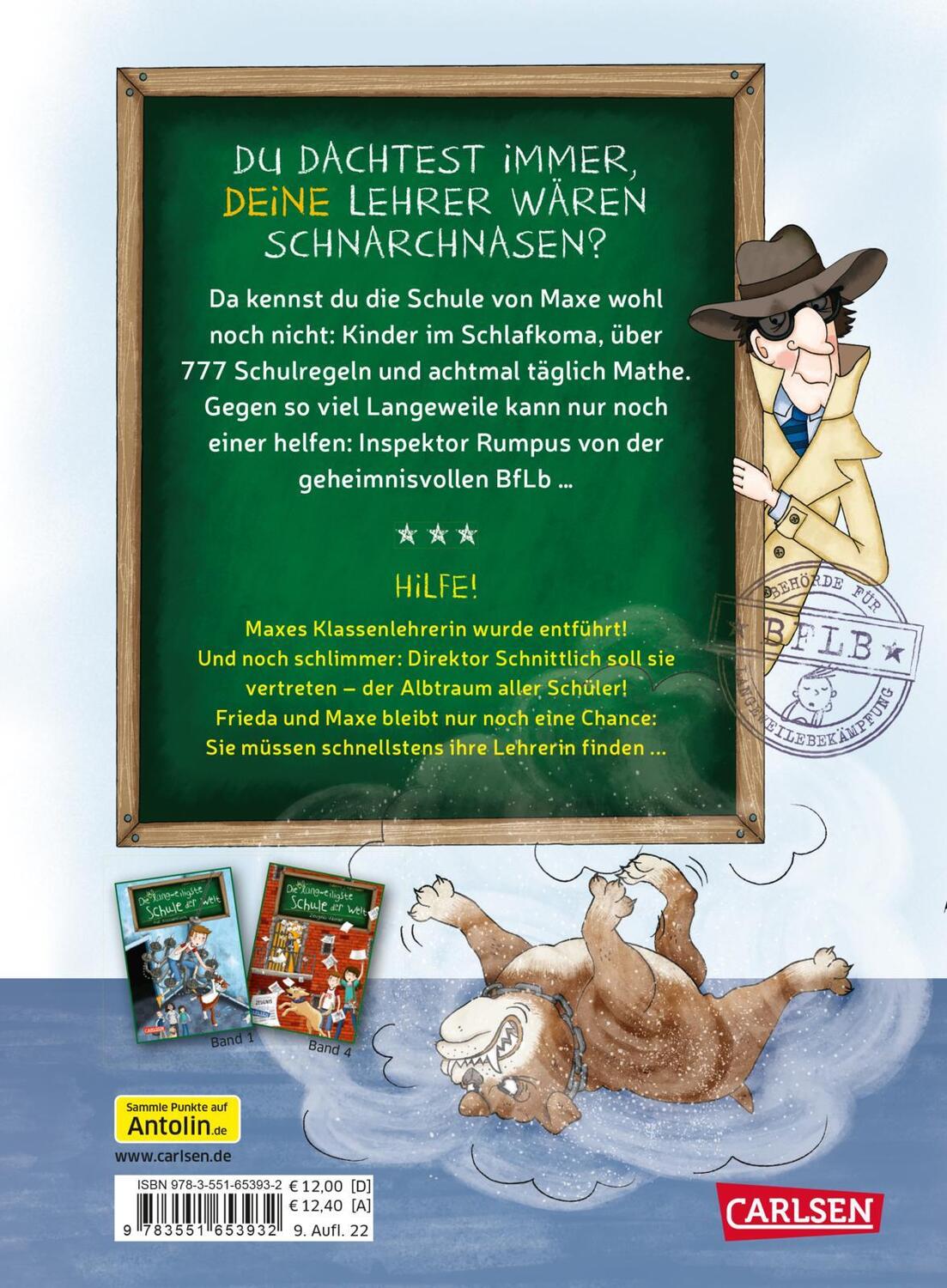 Rückseite: 9783551653932 | Die unlangweiligste Schule der Welt 3: Die entführte Lehrerin | Buch