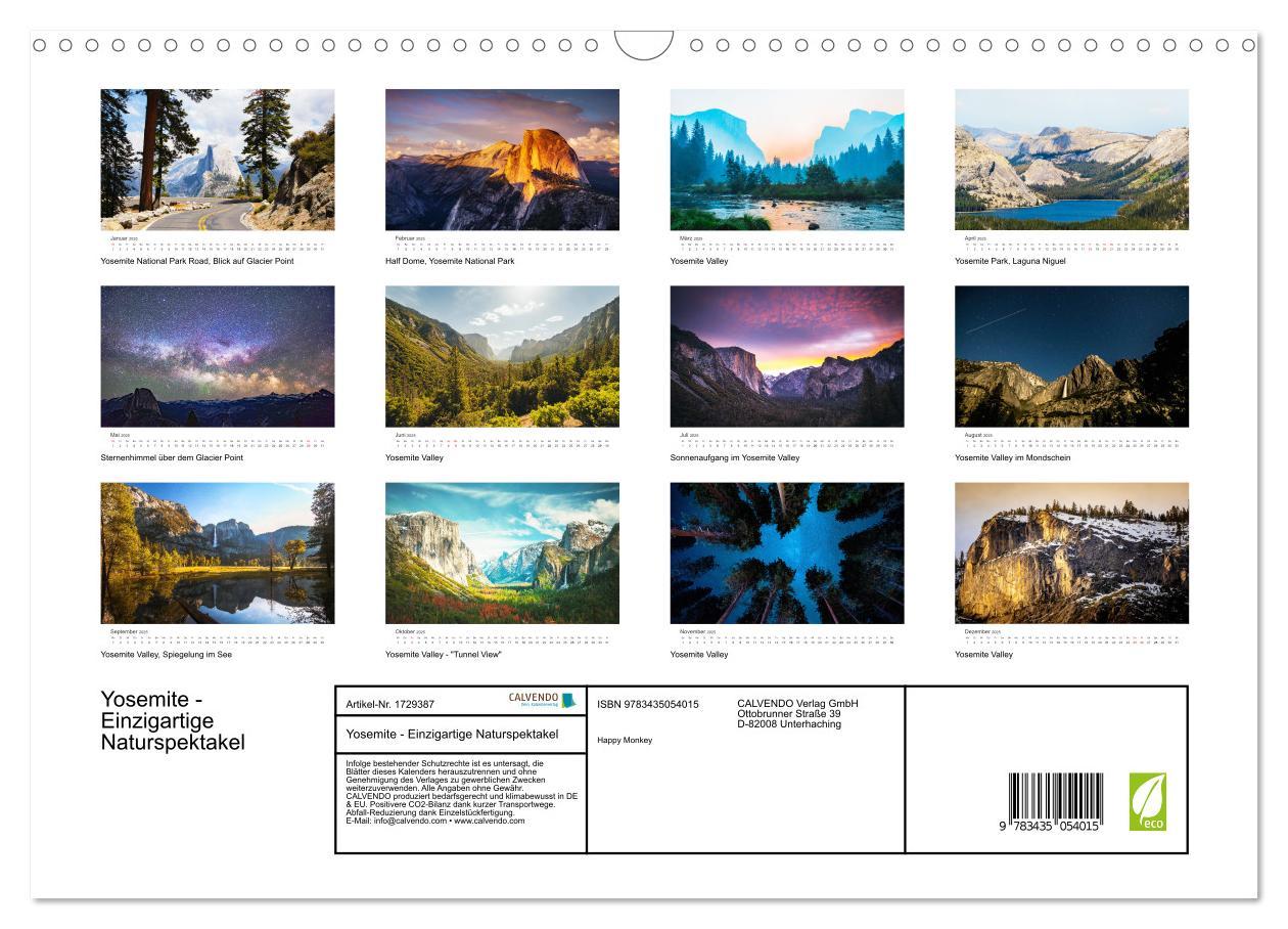 Bild: 9783435054015 | Yosemite - Einzigartige Naturspektakel (Wandkalender 2025 DIN A3...