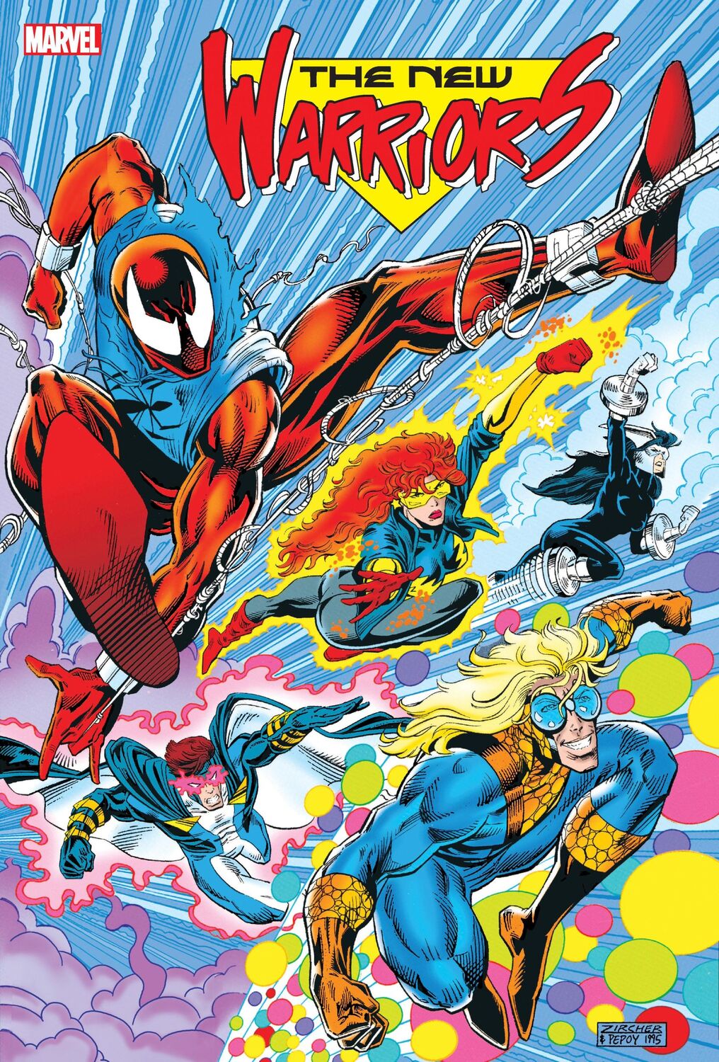 Cover: 9781302953812 | NEW WARRIORS CLASSIC OMNIBUS VOL. 3 ZIRCHER SCARLET SPIDER COVER