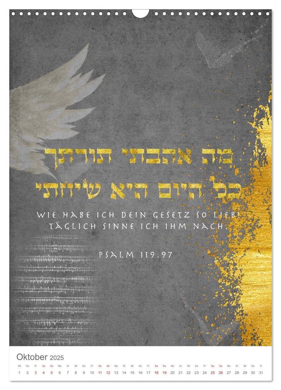 Bild: 9783435979080 | Psalmen Tehilim Hebräisch - Deutsch (Wandkalender 2025 DIN A3...