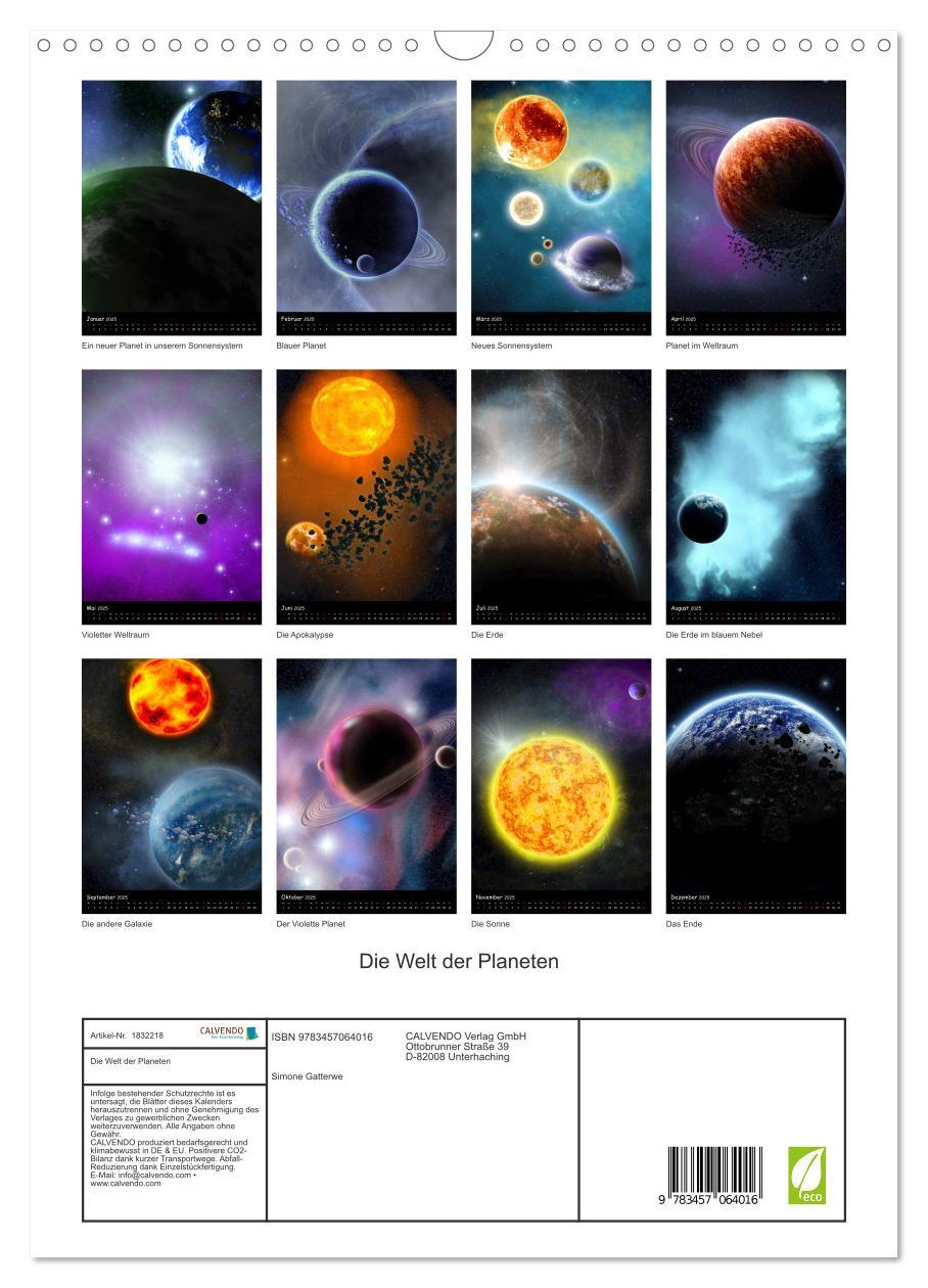 Bild: 9783457064016 | Die Welt der Planeten (Wandkalender 2025 DIN A3 hoch), CALVENDO...