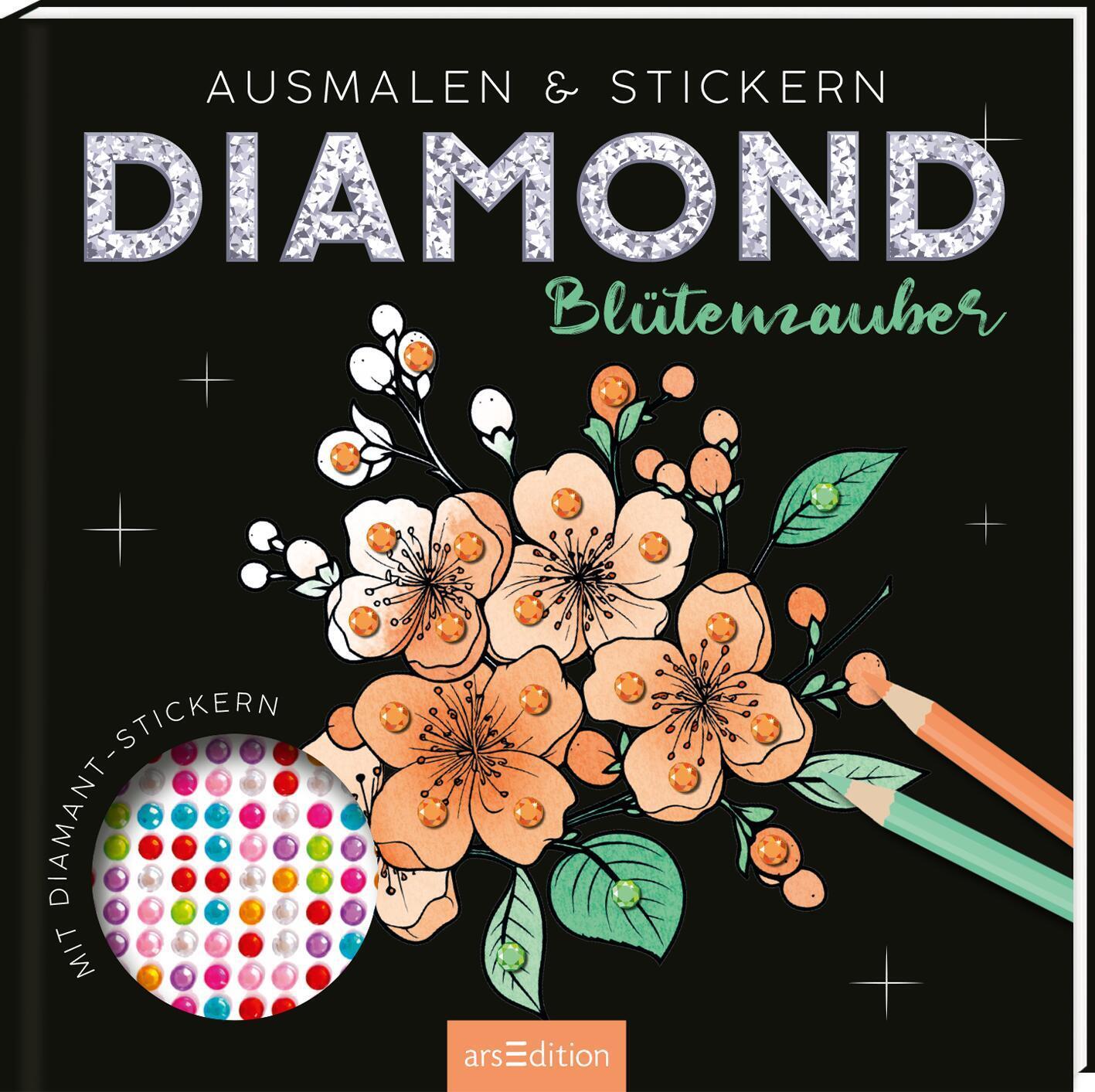 Cover: 4014489134909 | Diamond Blütenzauber | Ausmalen &amp; Stickern - mit Diamond Dots | Buch