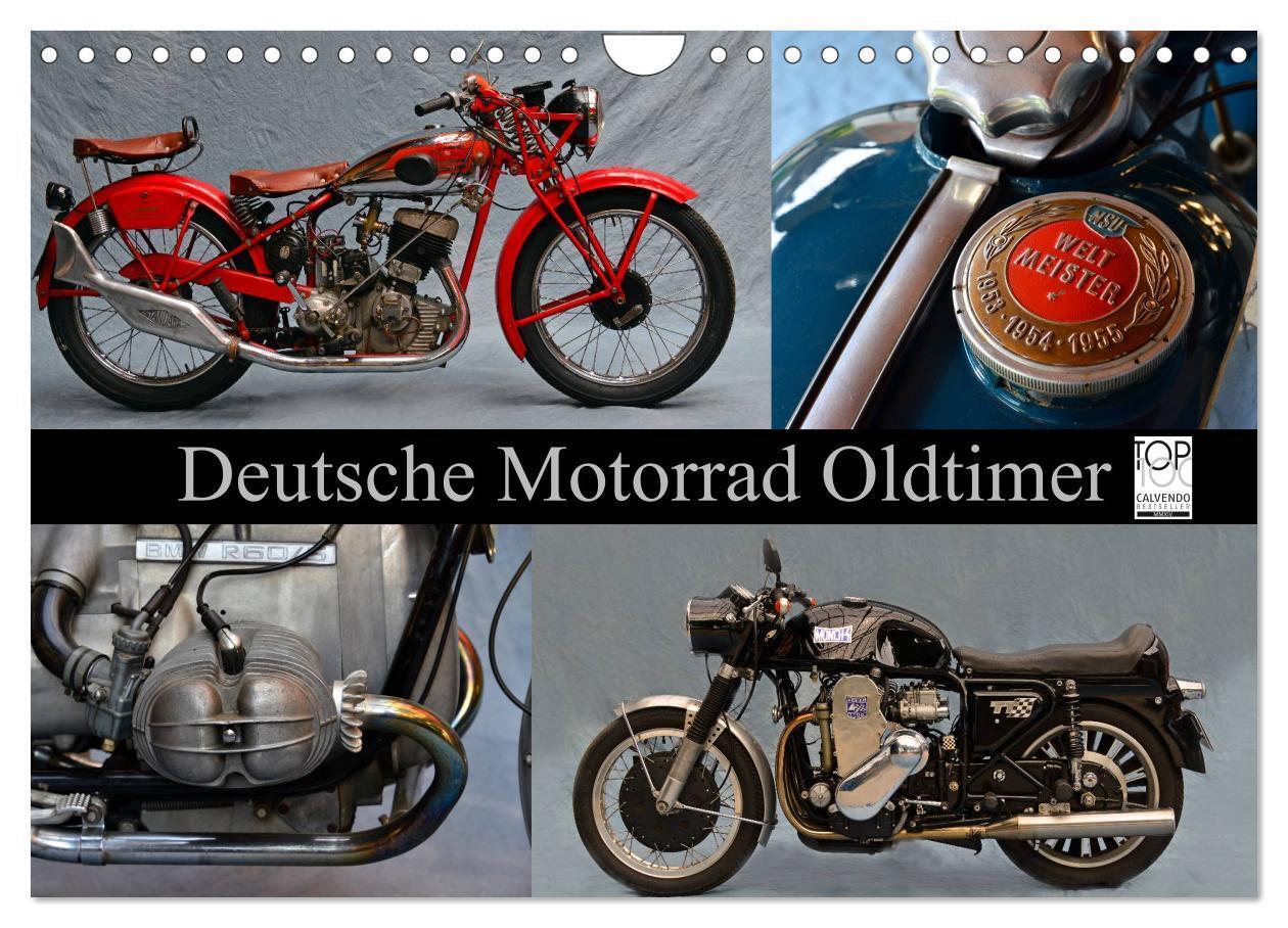 Cover: 9783435685943 | Deutsche Motorrad Oldtimer (Wandkalender 2025 DIN A4 quer),...