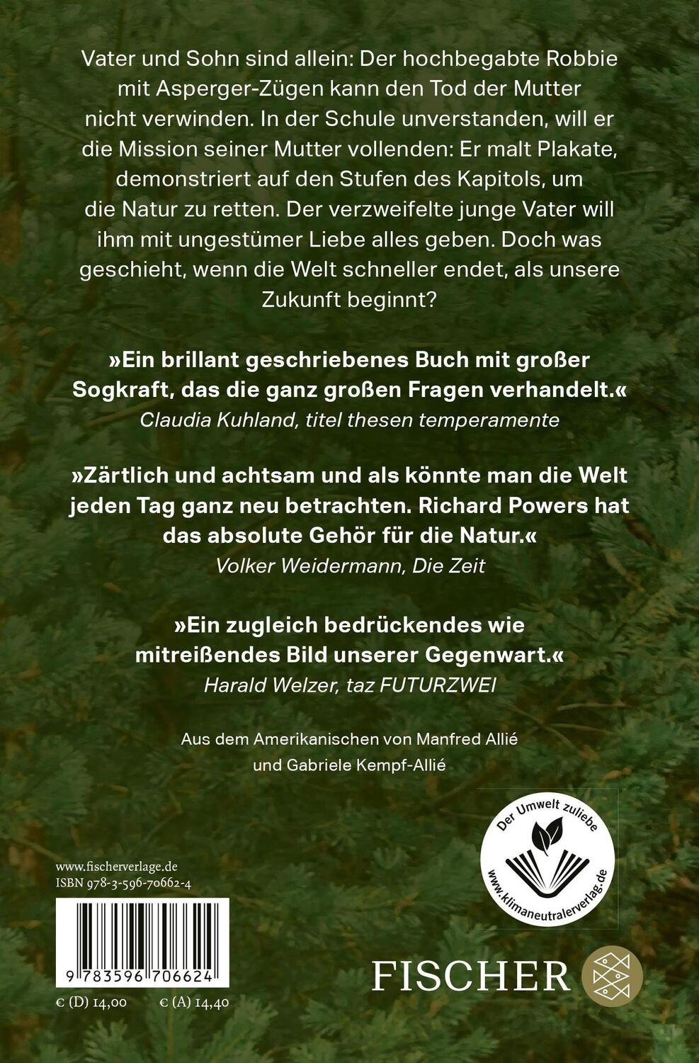 Rückseite: 9783596706624 | Erstaunen | Roman | Richard Powers | Taschenbuch | 317 S. | Deutsch