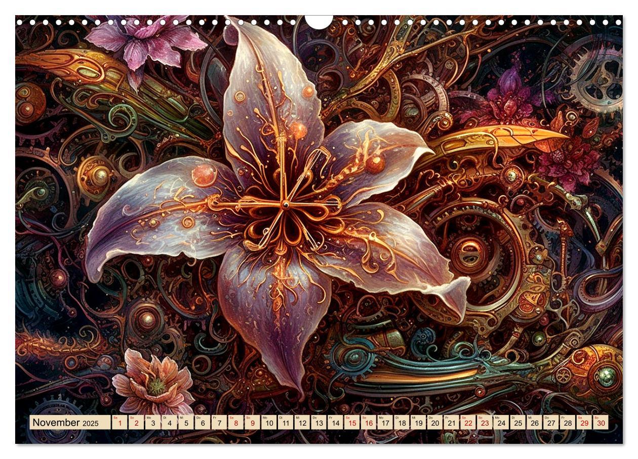 Bild: 9783383871528 | Floraler Steampunk (Wandkalender 2025 DIN A3 quer), CALVENDO...