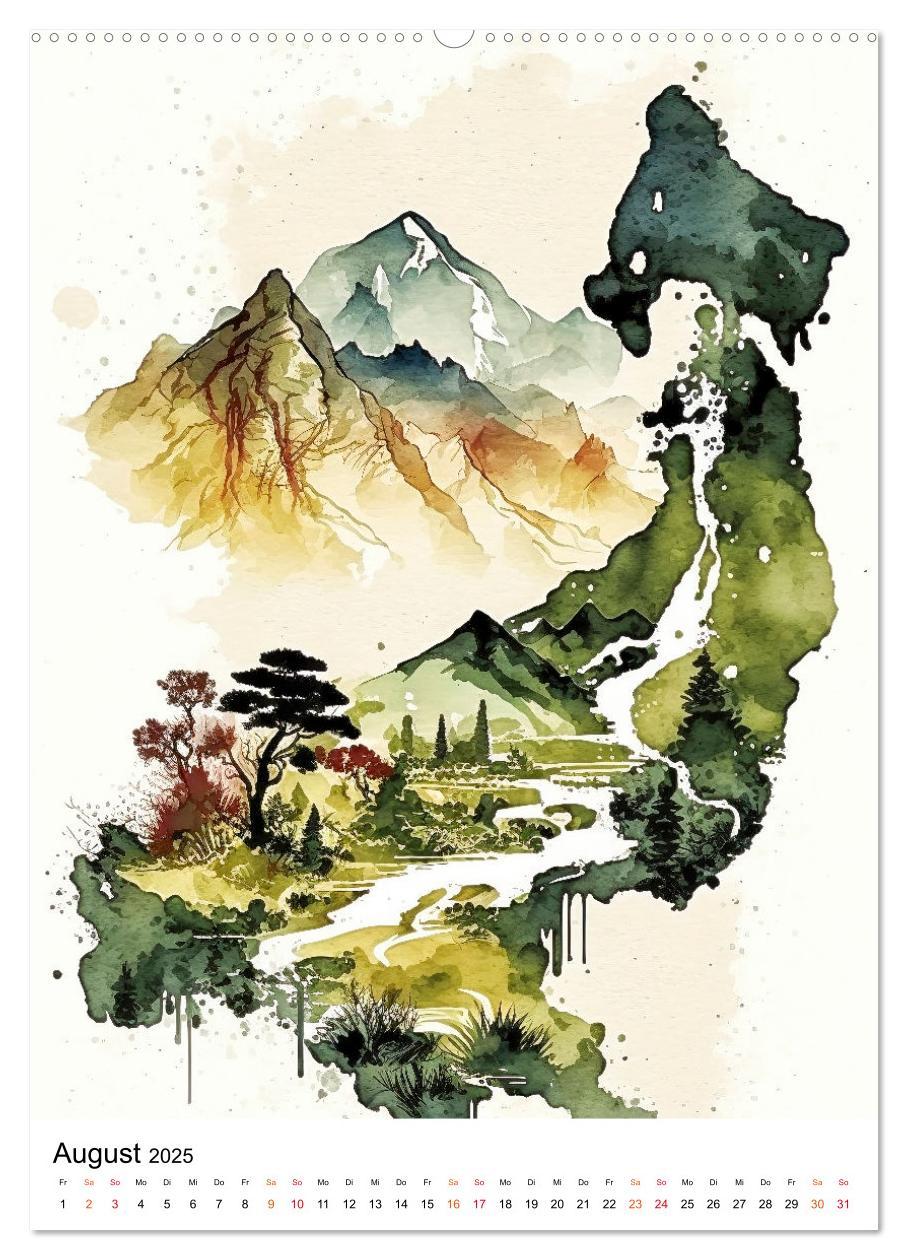 Bild: 9783435878703 | China - Aquarellmalerei (hochwertiger Premium Wandkalender 2025 DIN...