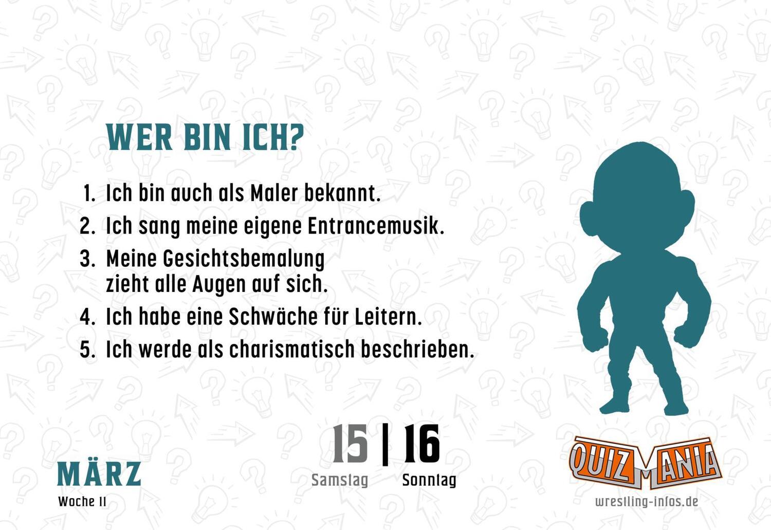 Bild: 9783830321507 | QuizMania - Das Wrestling-Quiz für jeden Tag 2025 | Kalender | 640 S.