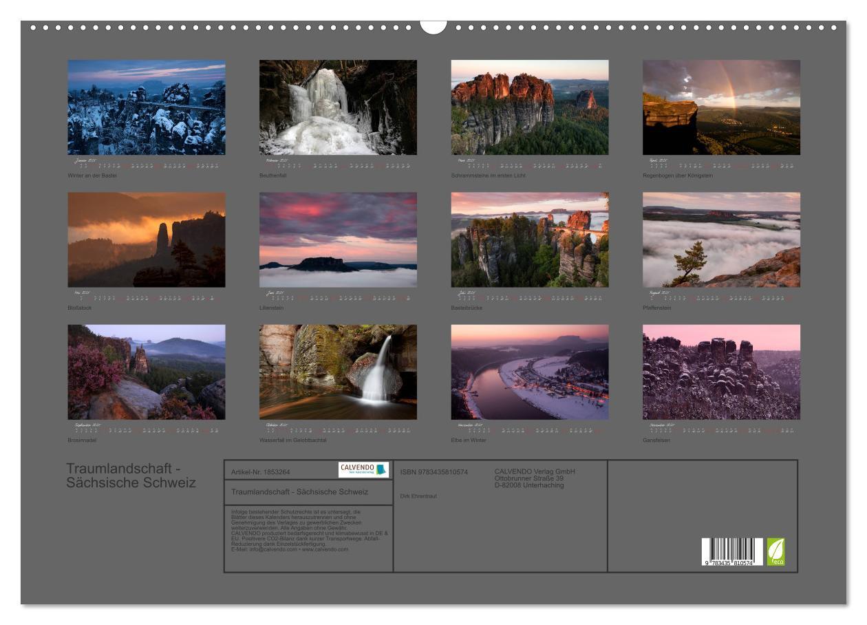 Bild: 9783435810574 | Traumlandschaft - Sächsische Schweiz (Wandkalender 2025 DIN A2...
