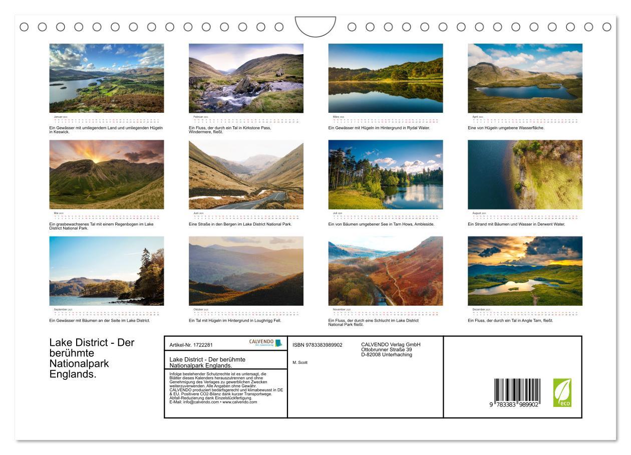 Bild: 9783383989902 | Lake District - Der berühmte Nationalpark Englands. (Wandkalender...