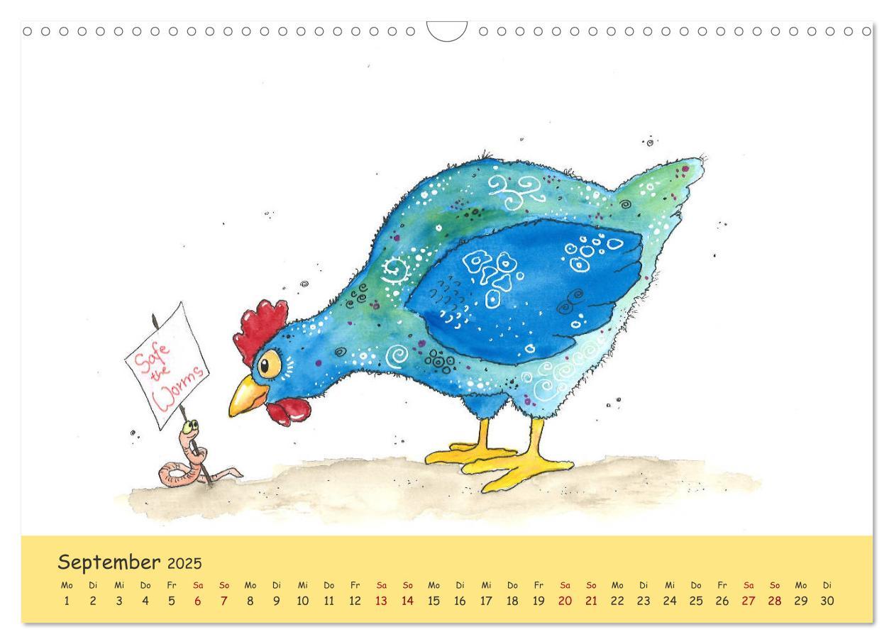 Bild: 9783435104062 | Kunterbunte Hühnerwelt (Wandkalender 2025 DIN A3 quer), CALVENDO...