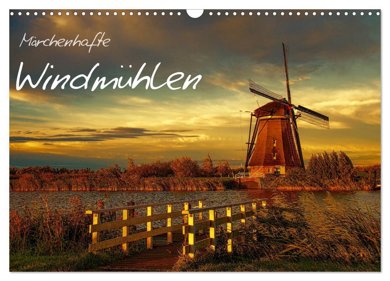 Cover: 9783435454952 | Märchenhafte Windmühlen (Wandkalender 2025 DIN A3 quer), CALVENDO...