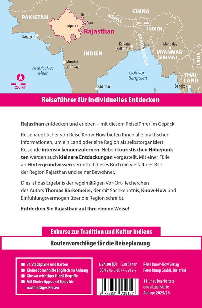 Rückseite: 9783831739127 | Reise Know-How Reiseführer Rajasthan mit Delhi und Agra | Barkemeier