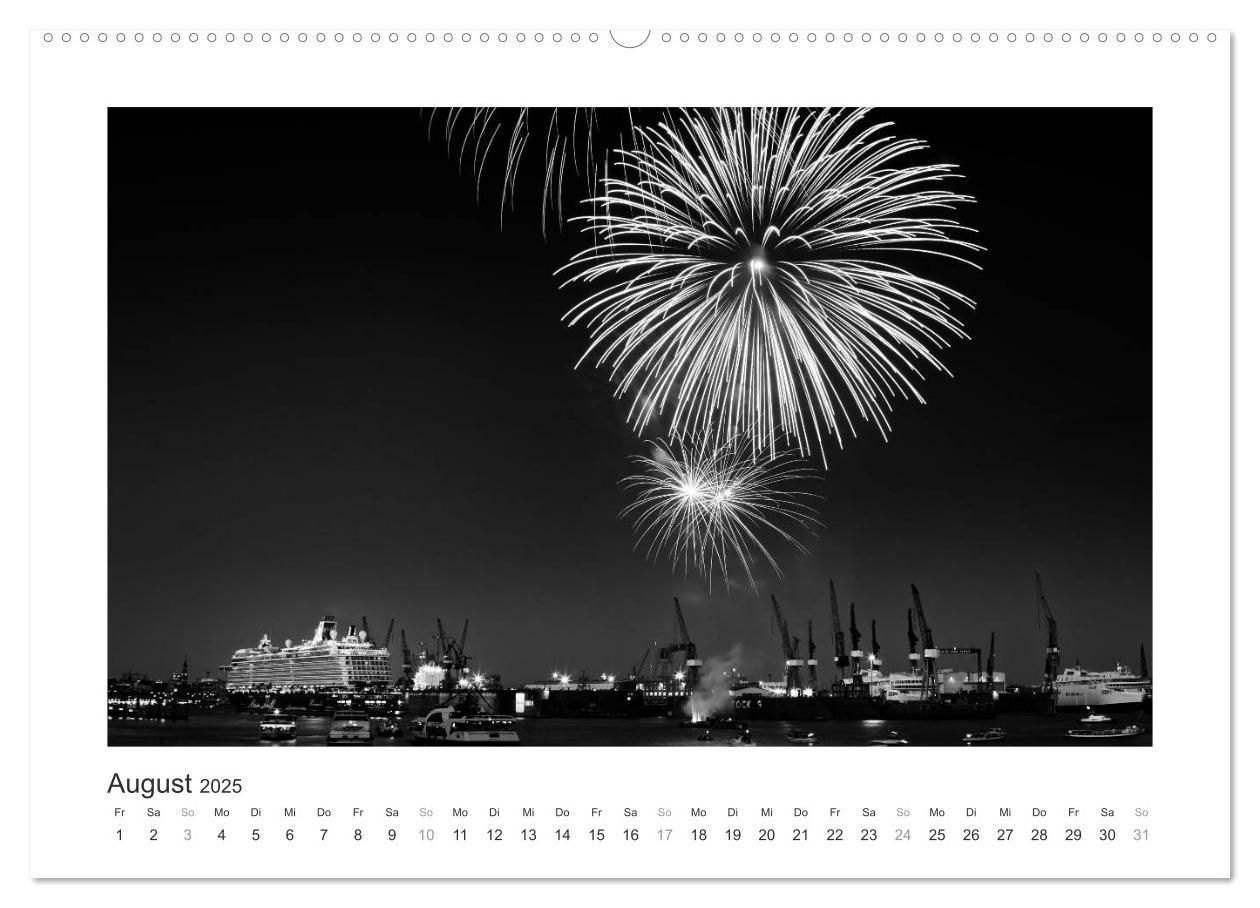 Bild: 9783435653164 | Hamburg in schwarz-weiss (Wandkalender 2025 DIN A2 quer), CALVENDO...