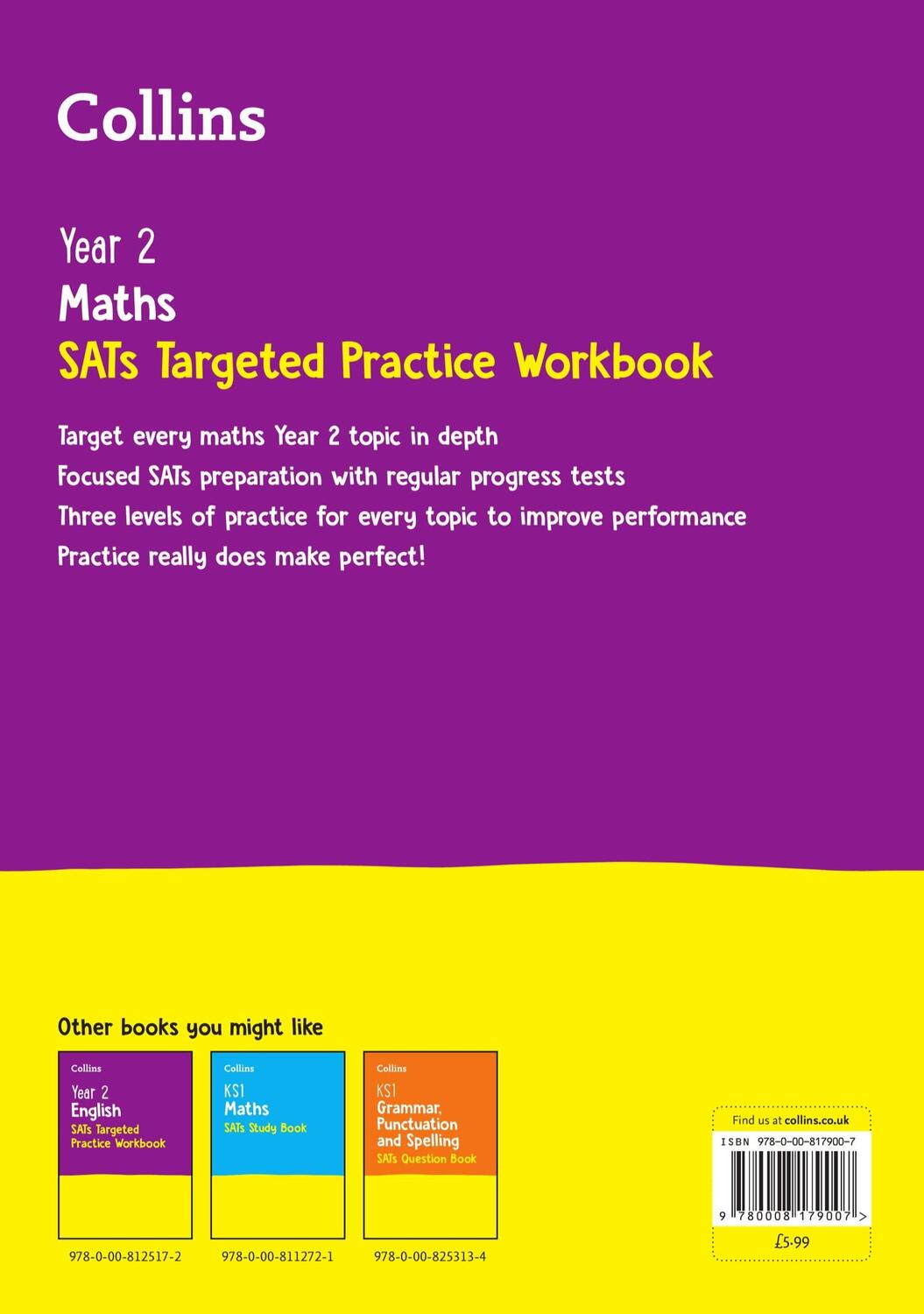 Rückseite: 9780008179007 | Year 2 Maths Targeted Practice Workbook | Ideal for Use at Home | Ks1