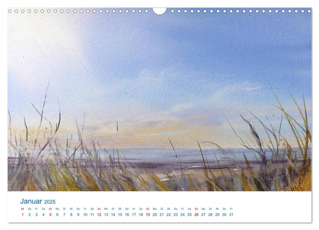 Bild: 9783457146668 | Föhr - Aquarelle (Wandkalender 2025 DIN A3 quer), CALVENDO...