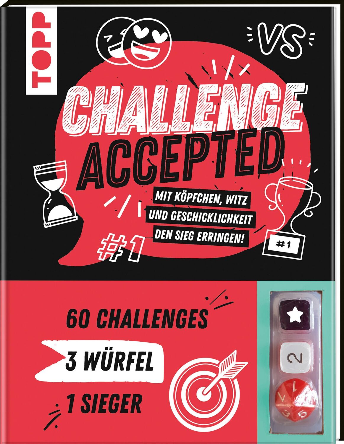 Cover: 9783735891730 | Challenge accepted! Mit 3 Würfeln und 60 Challenges | Frechverlag