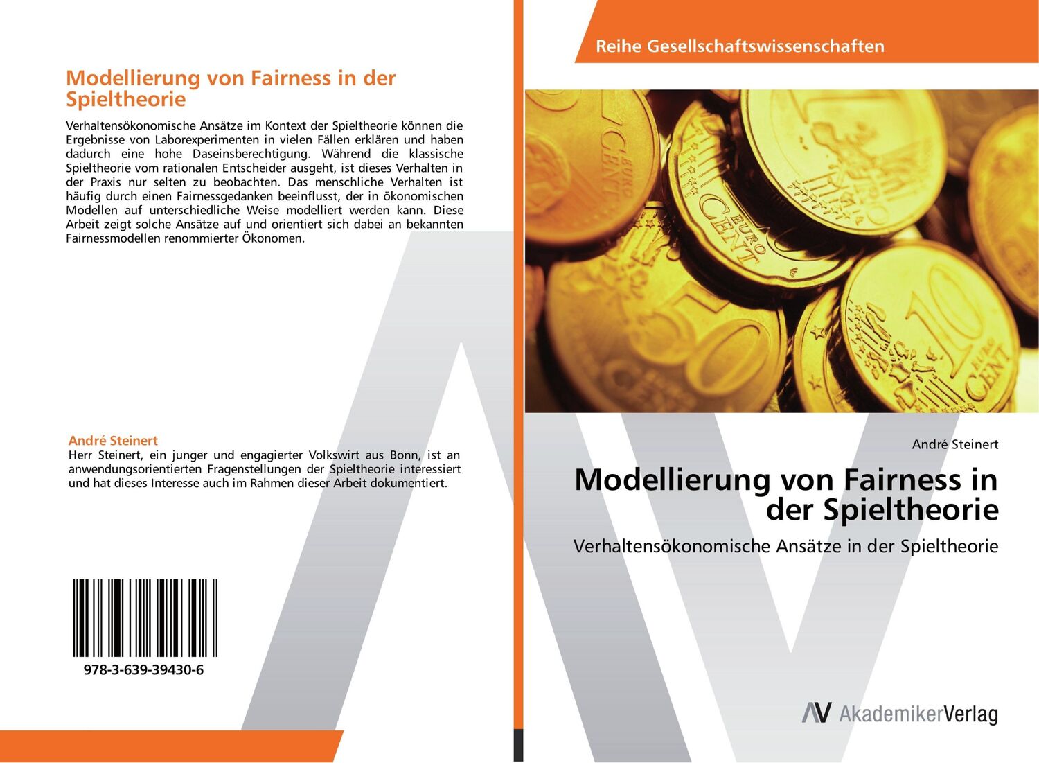 Cover: 9783639394306 | Modellierung von Fairness in der Spieltheorie | André Steinert | Buch