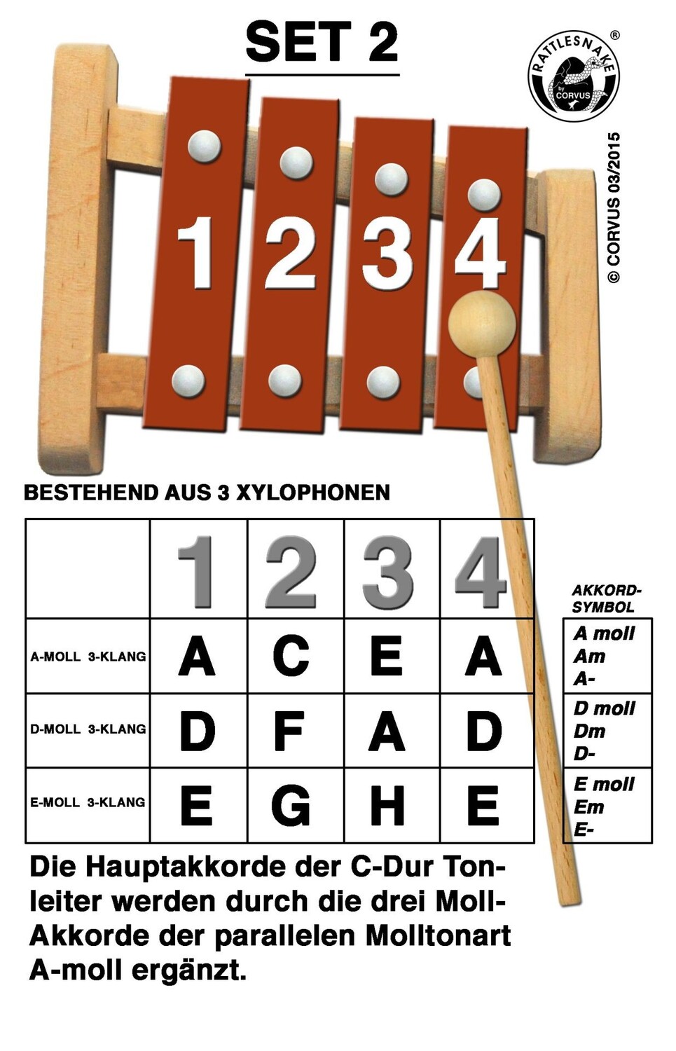 Cover: 4047542602824 | Corvus A600282 - Rattlesnake, Akkord-Glockenspiel Set 2, Xylophon