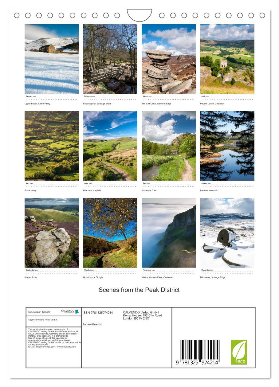 Bild: 9781325974214 | Scenes from the Peak District (Wall Calendar 2025 DIN A4 portrait),...