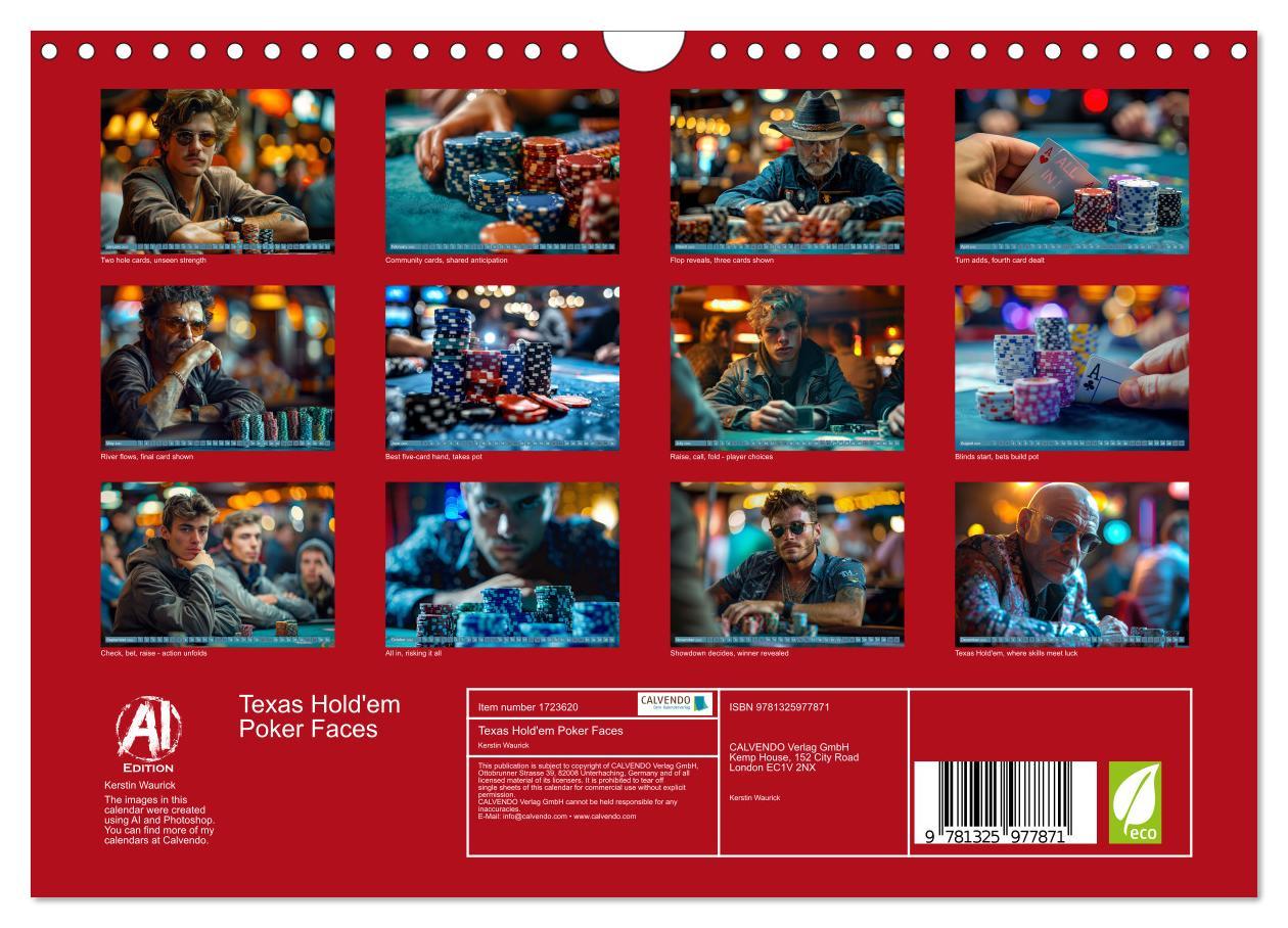 Bild: 9781325977871 | Texas Hold'em Poker Faces (Wall Calendar 2025 DIN A4 landscape),...