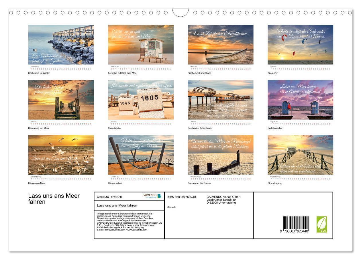 Bild: 9783383920448 | Lass uns ans Meer fahren (Wandkalender 2025 DIN A3 quer), CALVENDO...