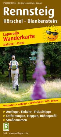 Cover: 9783899203059 | Wanderkarte Rennsteig 1 : 25 000 | (Land-)Karte | 50 S. | Deutsch