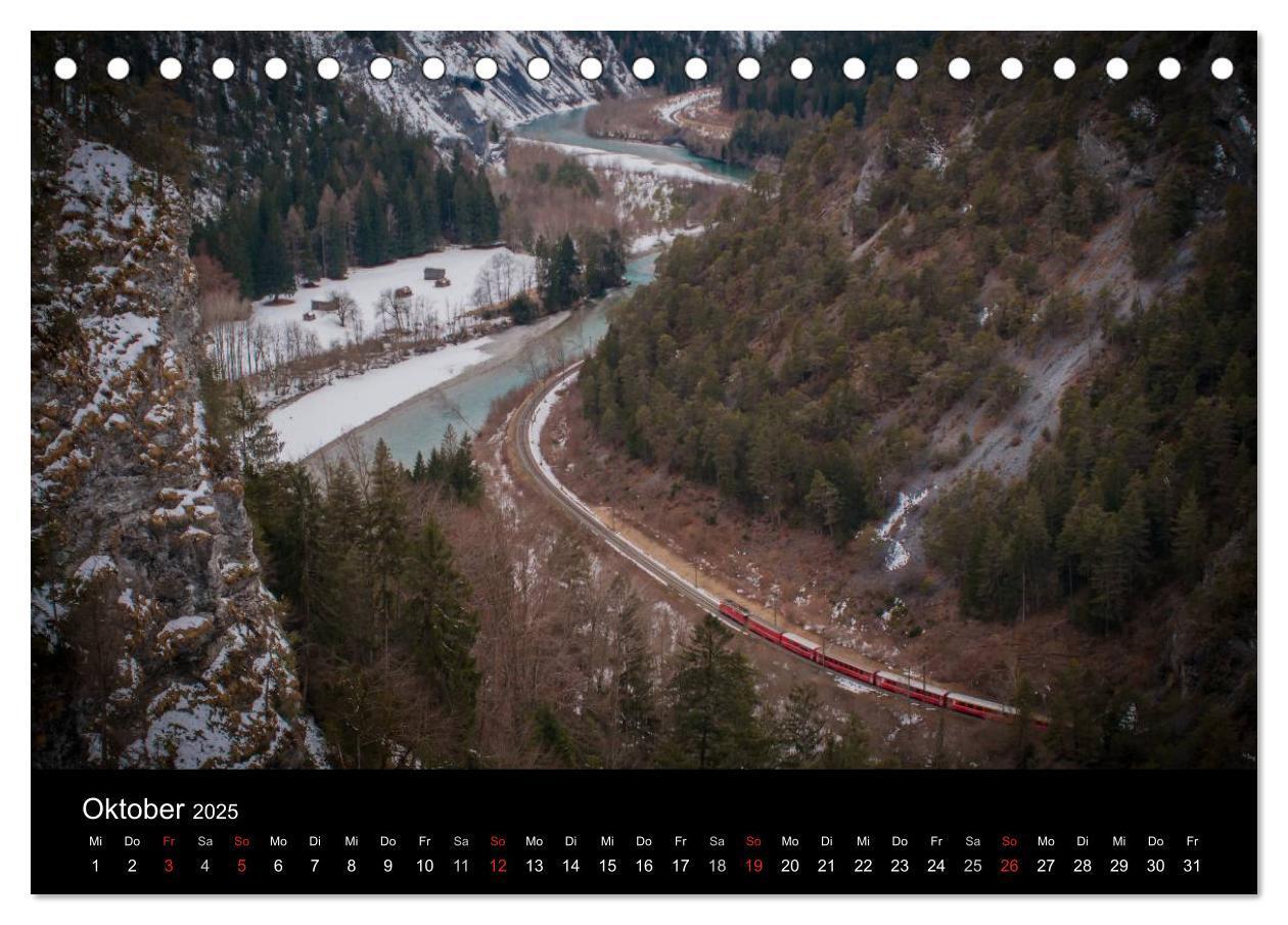 Bild: 9783435584680 | Mit der Bahn durch die Alpen (Tischkalender 2025 DIN A5 quer),...