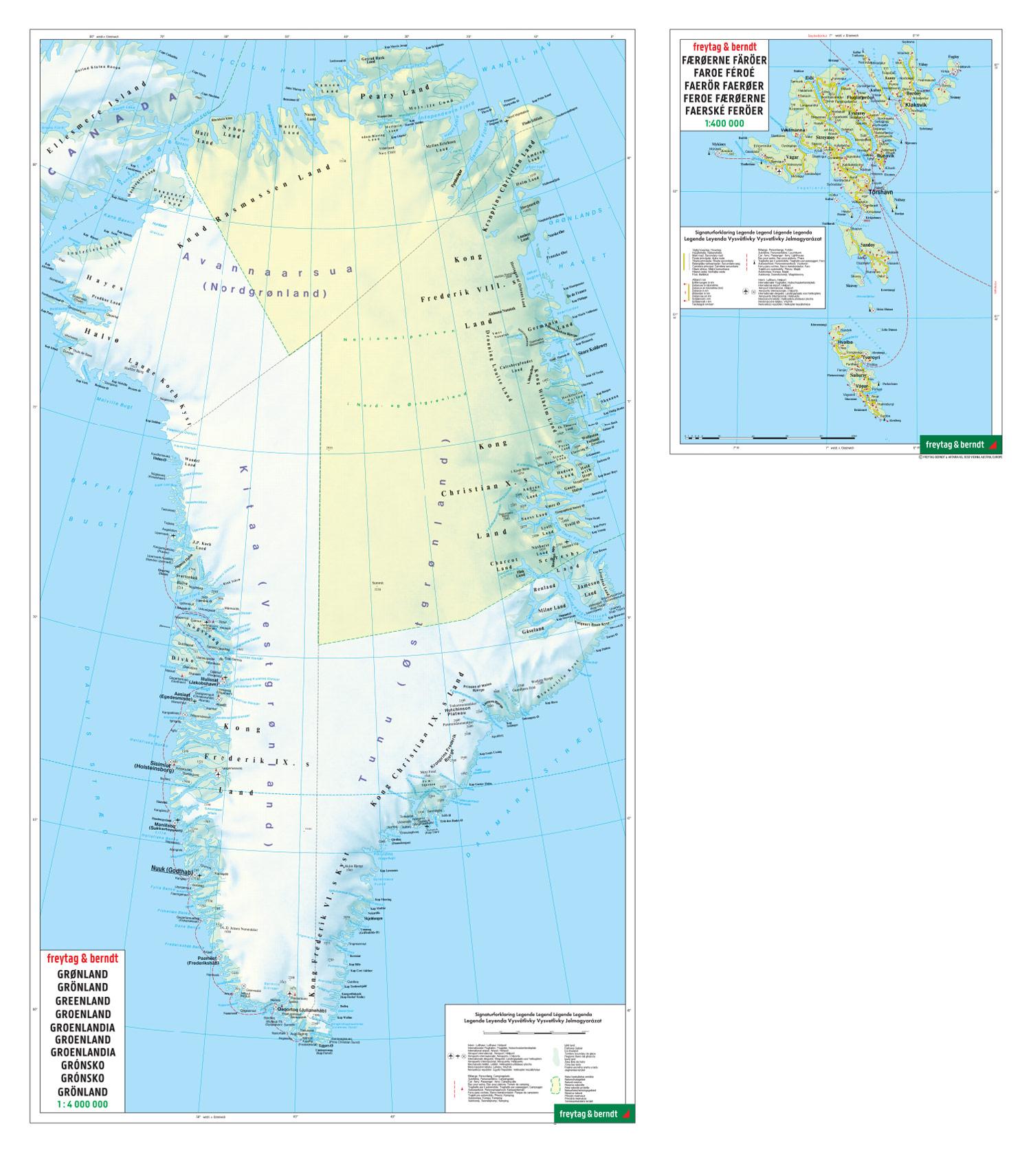 Bild: 9783707921571 | Dänemark, Straßenkarte 1:400.000, freytag &amp; berndt | Grönland - Färöer