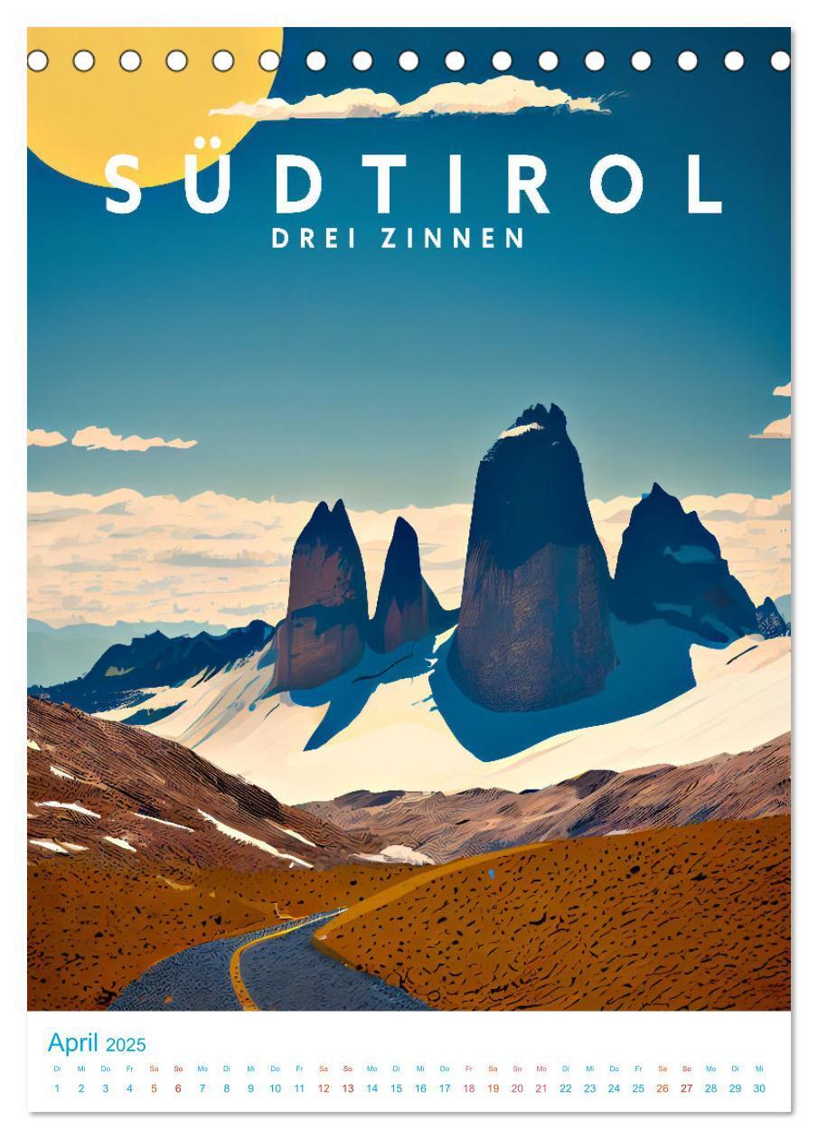 Bild: 9783435885800 | Südtirol - Old School Poster Style (Tischkalender 2025 DIN A5...