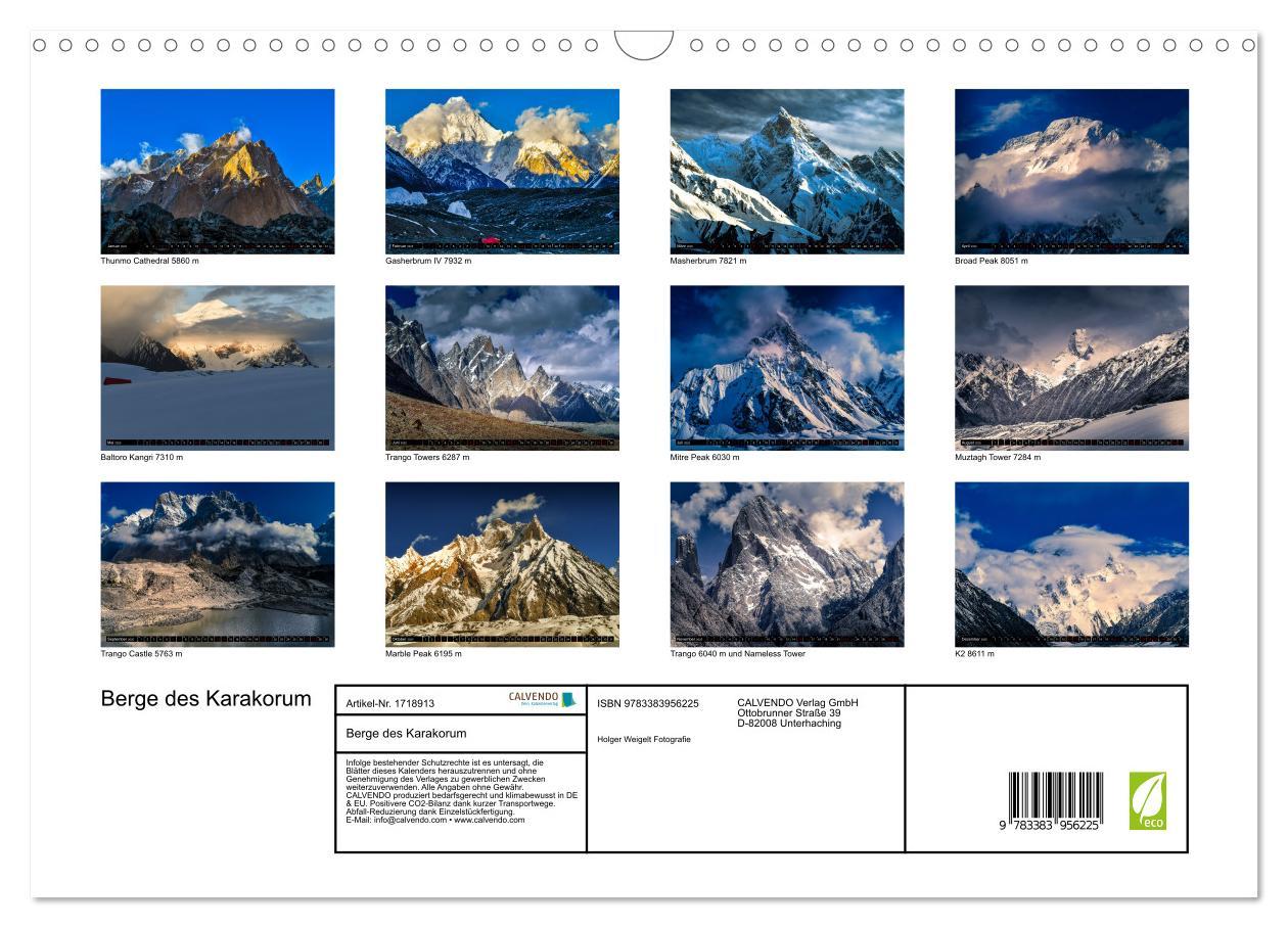 Bild: 9783383956225 | Berge des Karakorum (Wandkalender 2025 DIN A3 quer), CALVENDO...