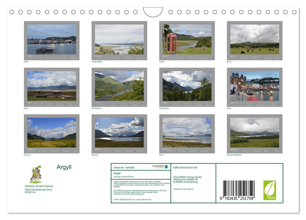 Bild: 9783435251759 | Argyll (Wandkalender 2025 DIN A4 quer), CALVENDO Monatskalender | 2025