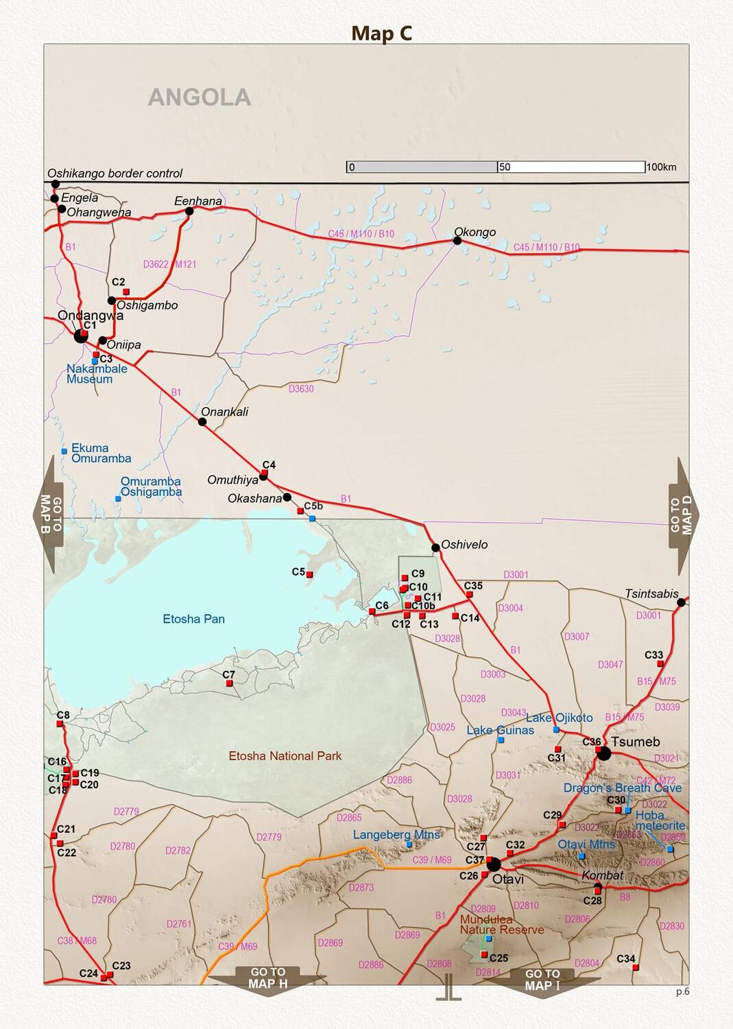 Bild: 9783947895427 | Detaillierte NAMIBIA Reisekarte - NAMIBIA ROAD MAP (1:1.160.000)