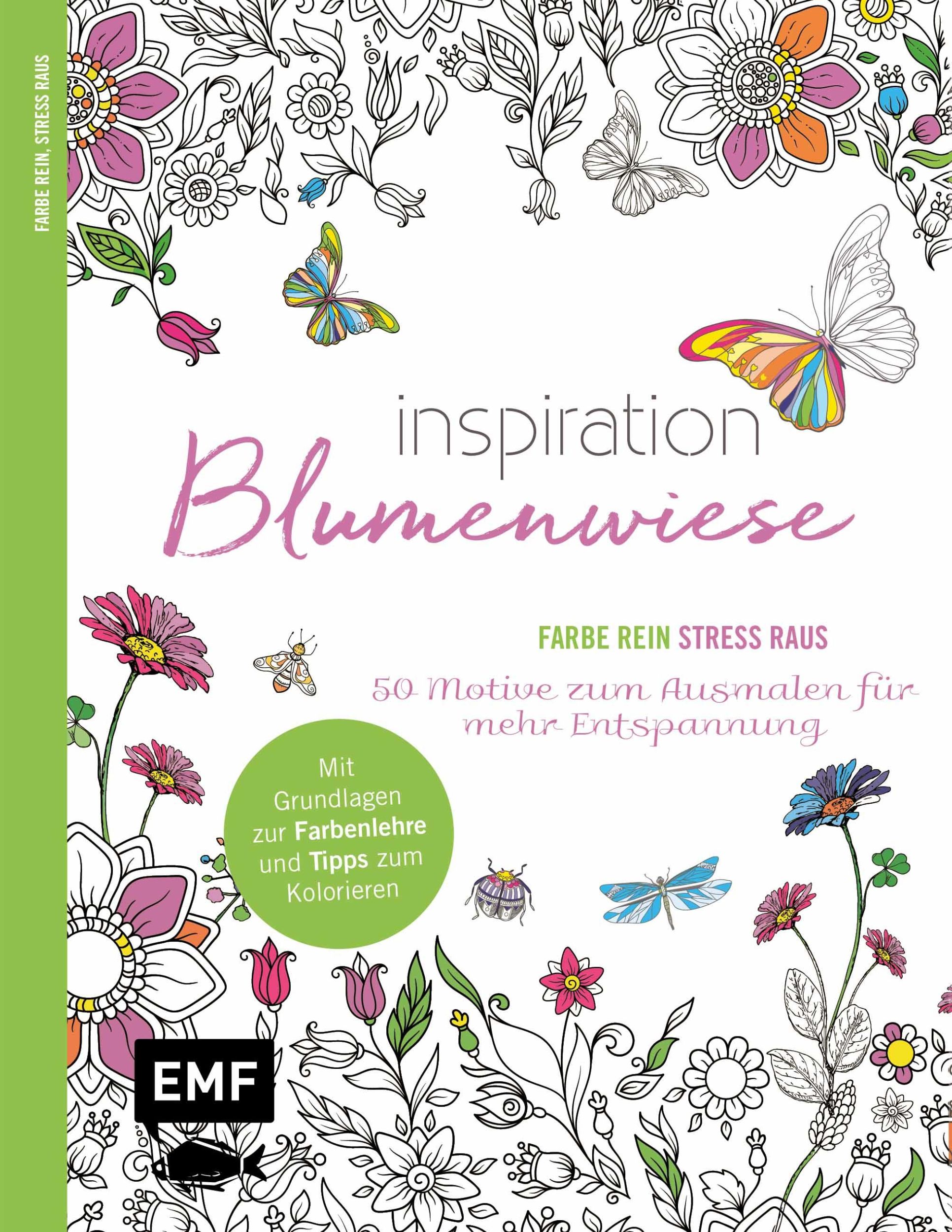 Cover: 9783960937586 | Inspiration Blumenwiese | 50 Motive zum Ausmalen für mehr Entspannung