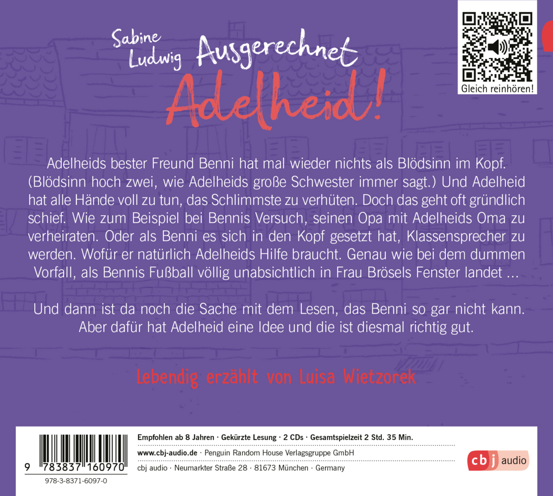 Bild: 9783837160970 | Ausgerechnet Adelheid! - Alles für die Katz?, 2 Audio-CD | Ludwig | CD