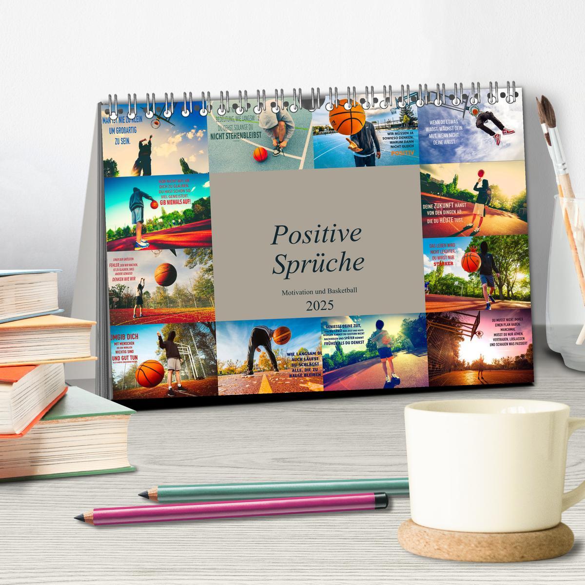 Bild: 9783435122059 | Positive Sprüche - Motivation und Basketball (Tischkalender 2025...