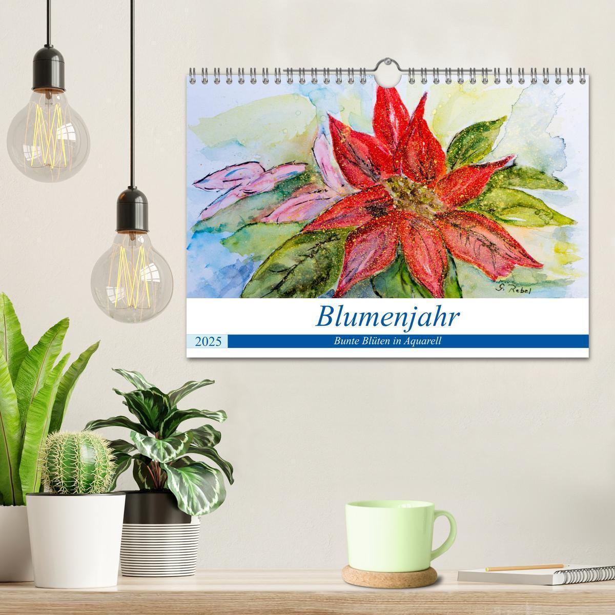 Bild: 9783435498635 | Blumenjahr - Bunte Blüten in Aquarell (Wandkalender 2025 DIN A4...