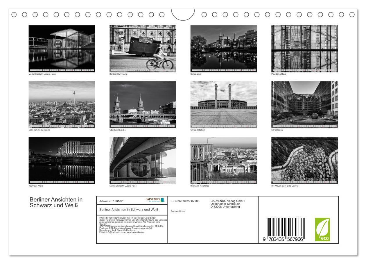 Bild: 9783435567966 | Berliner Ansichten in Schwarz und Weiß (Wandkalender 2025 DIN A4...