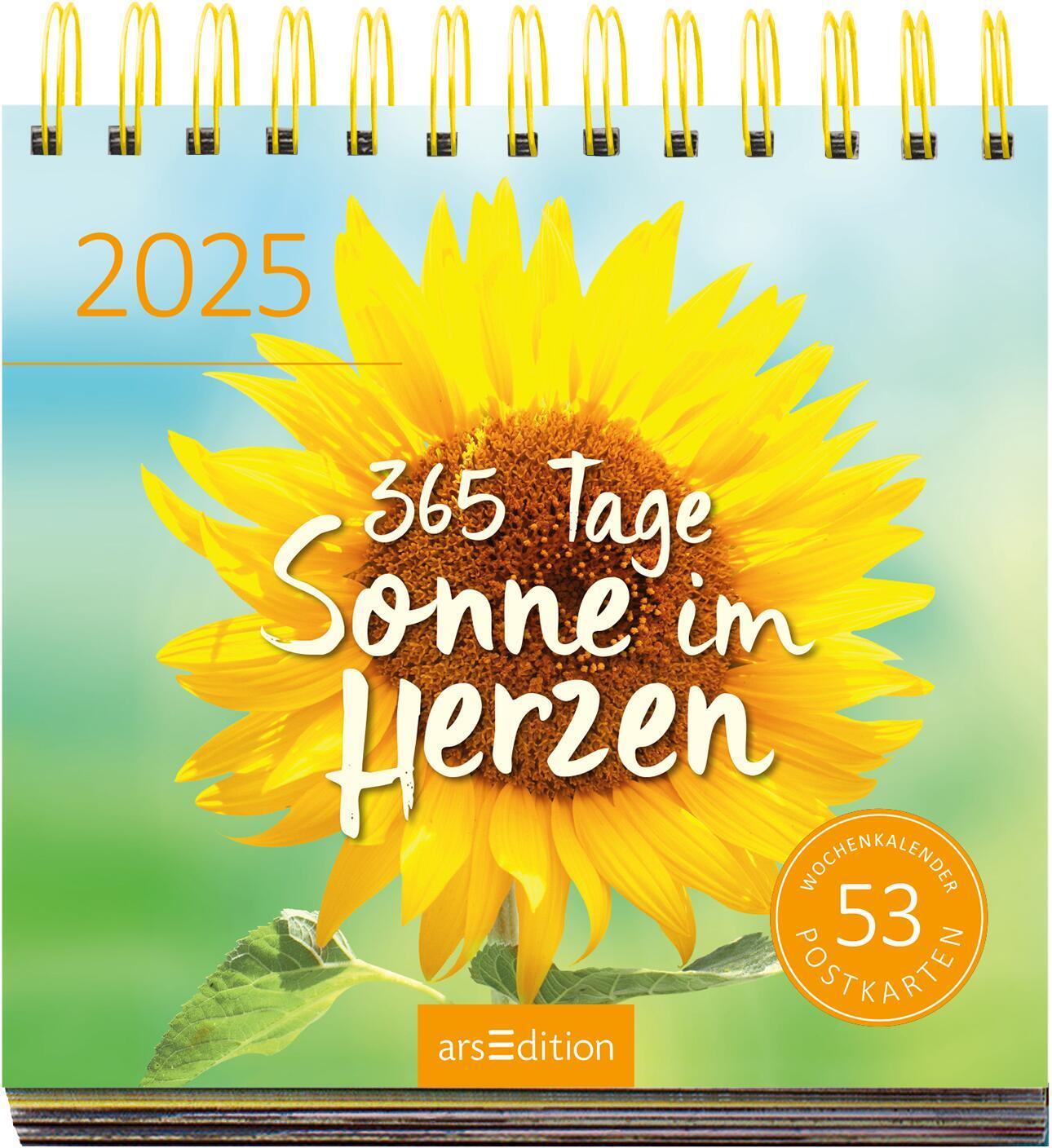 Bild: 4014489132752 | Postkartenkalender 365 Tage Sonne im Herzen 2025 | Kalender | 108 S.